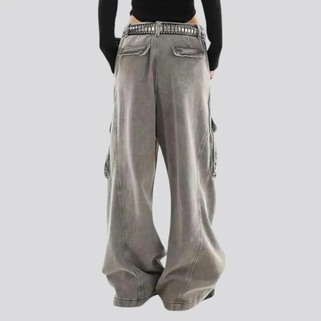 High waisted women's denim pants