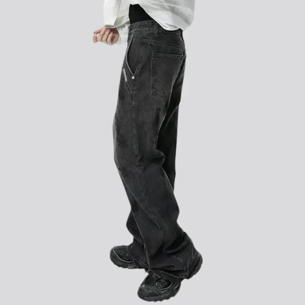 Sanded street style vintage men's jeans