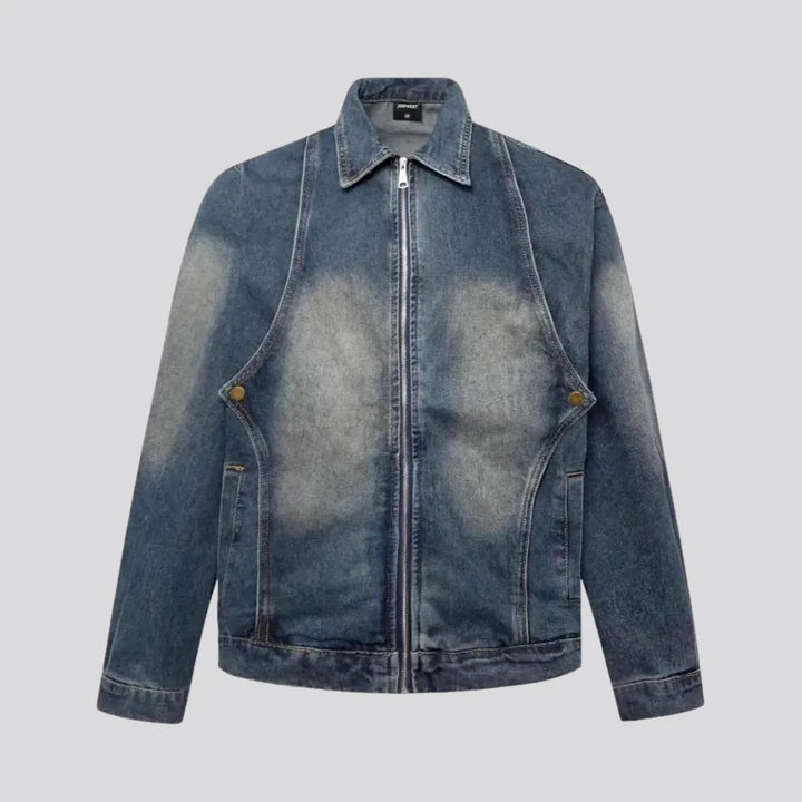 Vintage Style Gold Snap Men's Denim Jacket | Jeans4you.shop