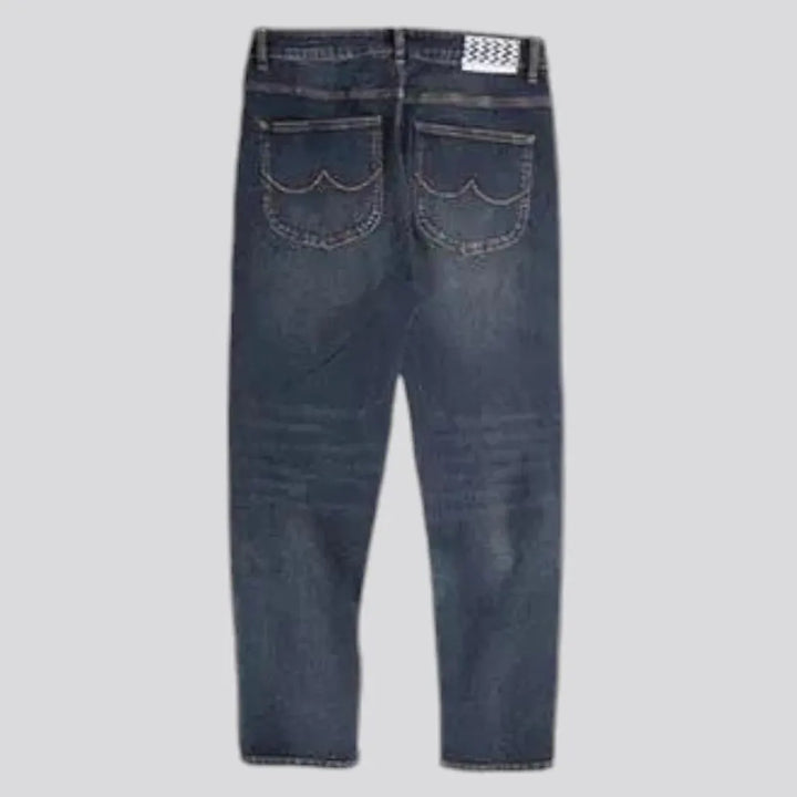 Loose fit dark wash men's jeans