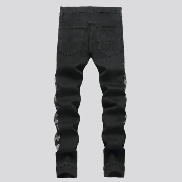 Mid rise painted skinny men's jeans