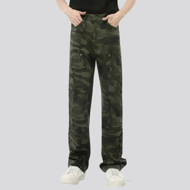 Cool multi-color street style men's jean pants