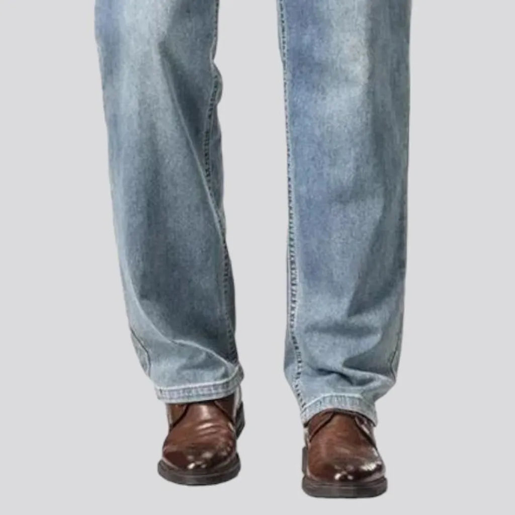 High-waist men's thin jeans