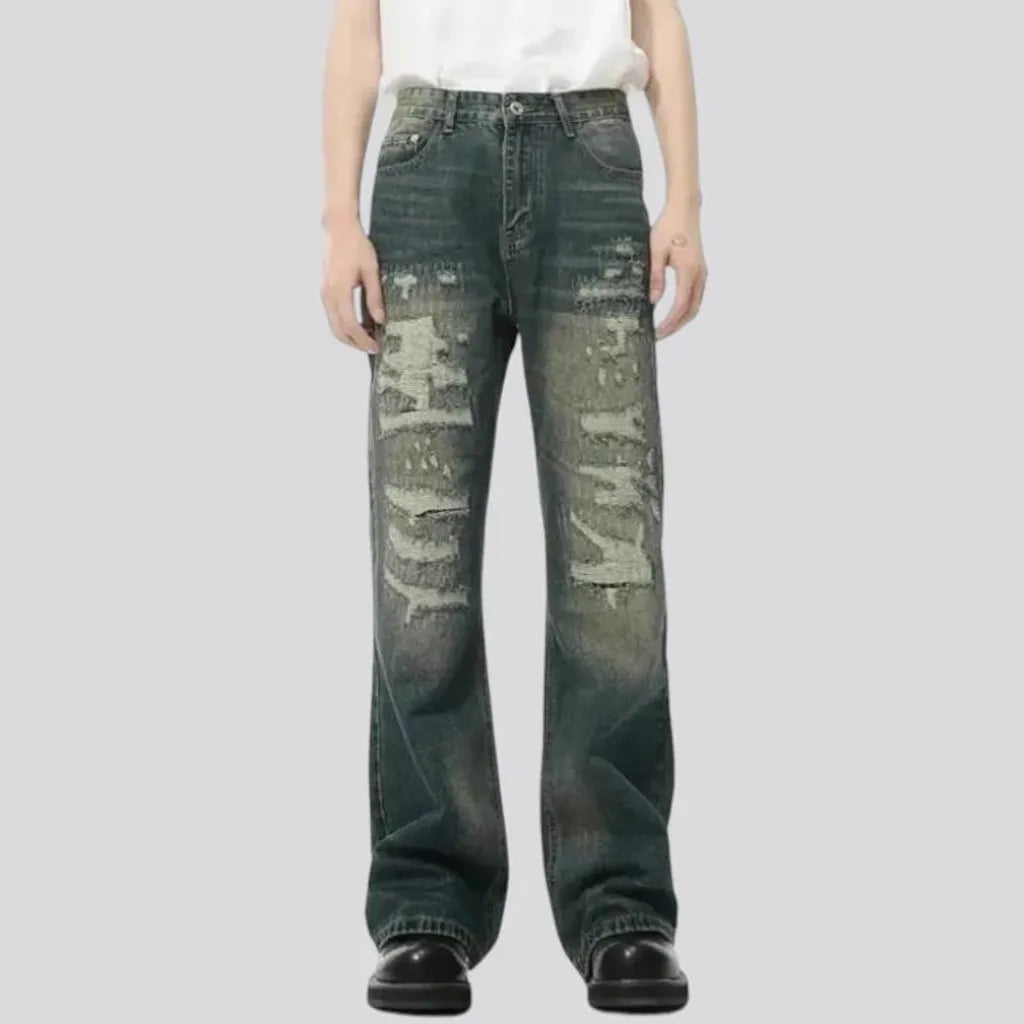 Mid-waist wide fit men's jeans