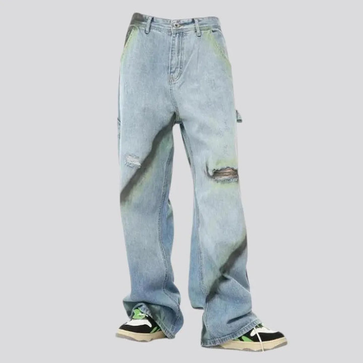 Trendy distressed men's jeans