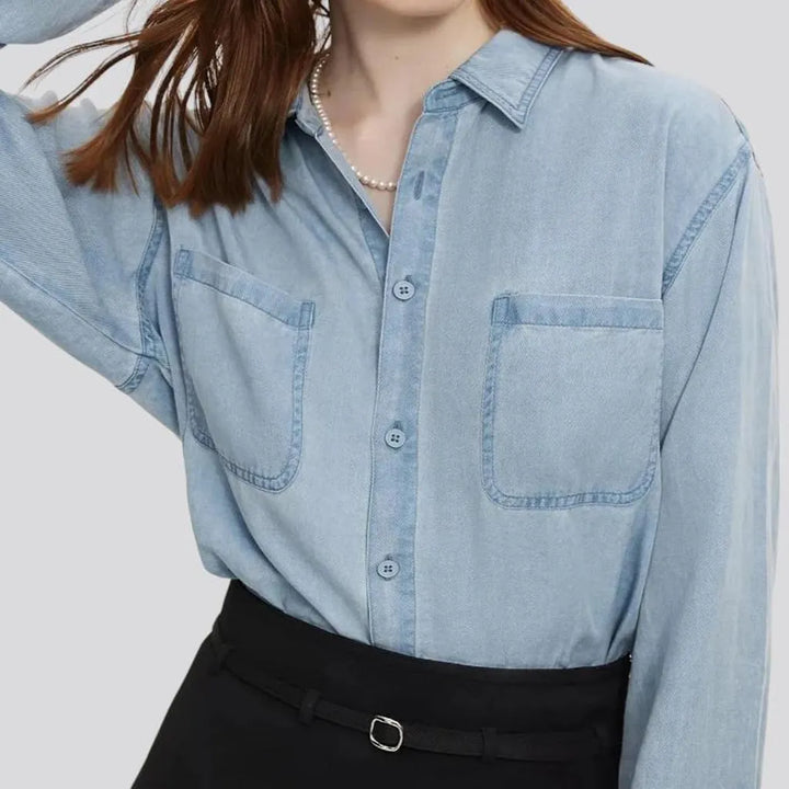 Light chambray women's denim shirt