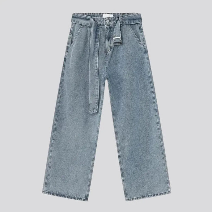 Light wash boho jeans for men