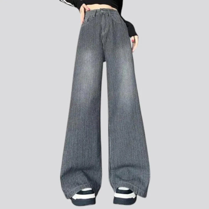 Lined fashion baggy women's jeans