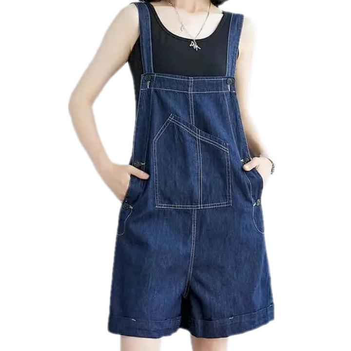 Boho Chic Women's Denim Overall - Dark Blue