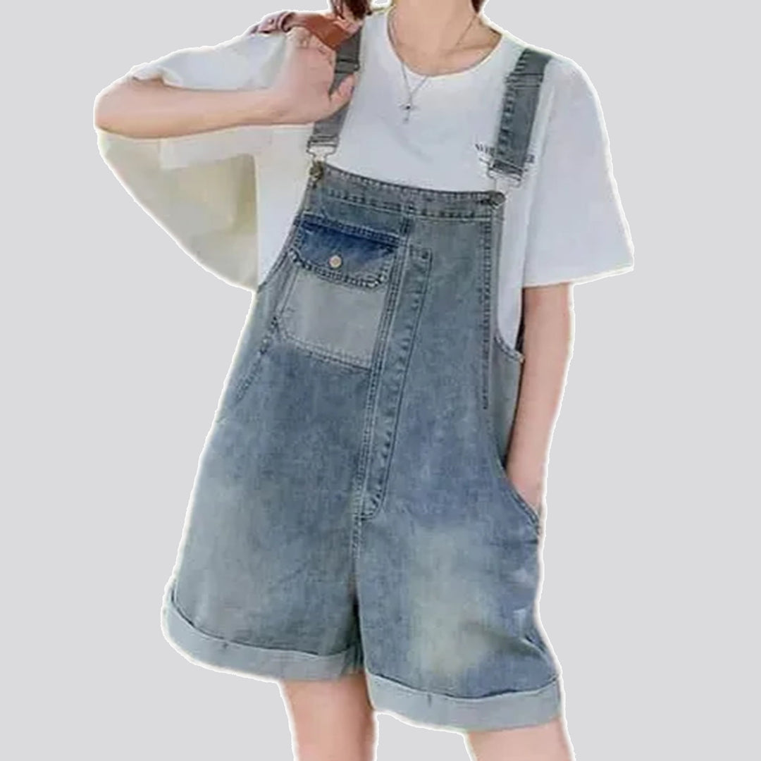 Light Baggy Faded Women's Denim Overall | Jeans4you.shop