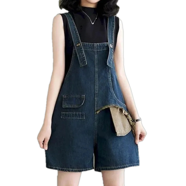 Boho Baggy Women's Jean Overall - Dark Blue