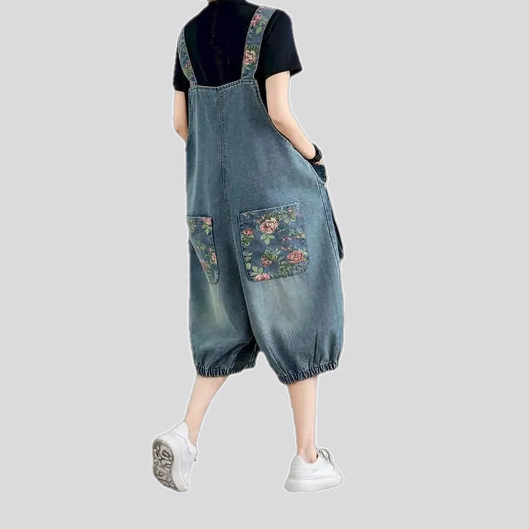 Boho fashion street women's denim overall