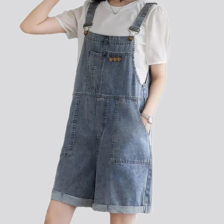 Baggy fit stylish women's denim overall