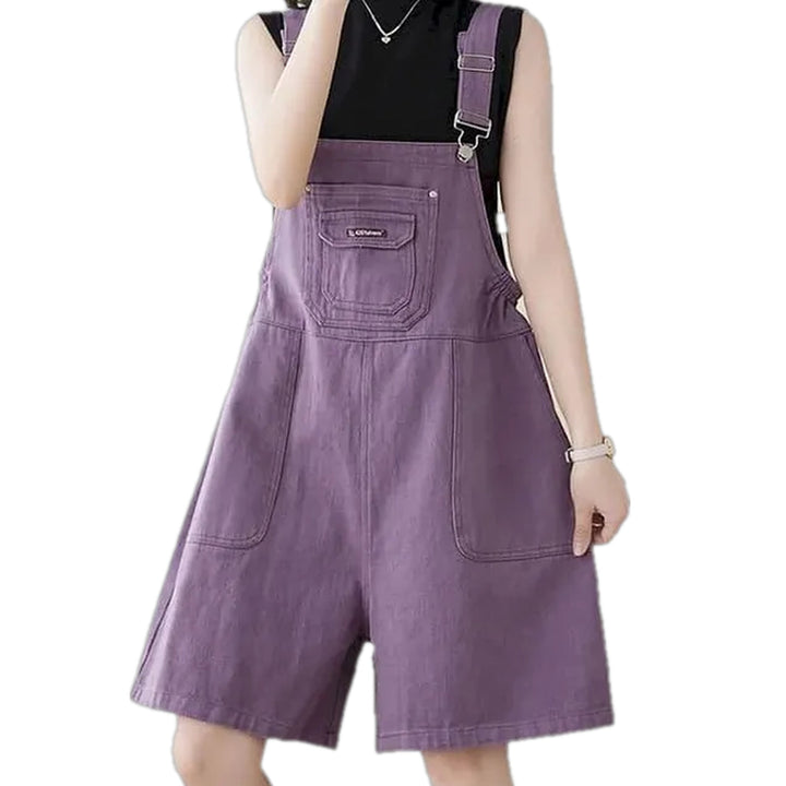 Trendy Casual Colorful Baggy Women's Jeans Overall - Violet