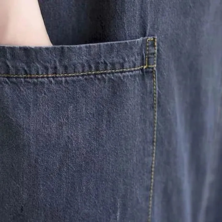 Vintage style denim bib for ladies