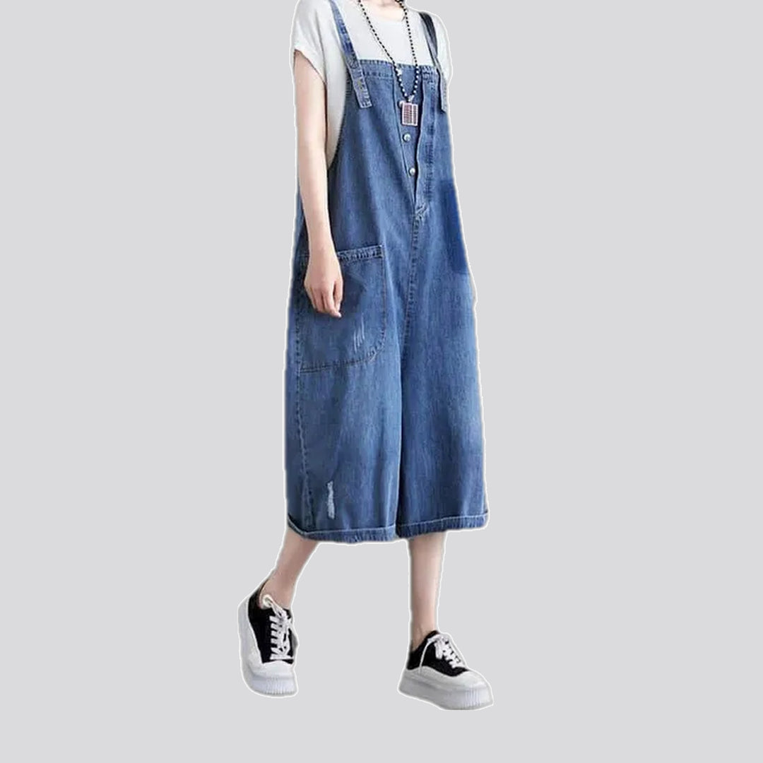 Vintage style denim bib for ladies