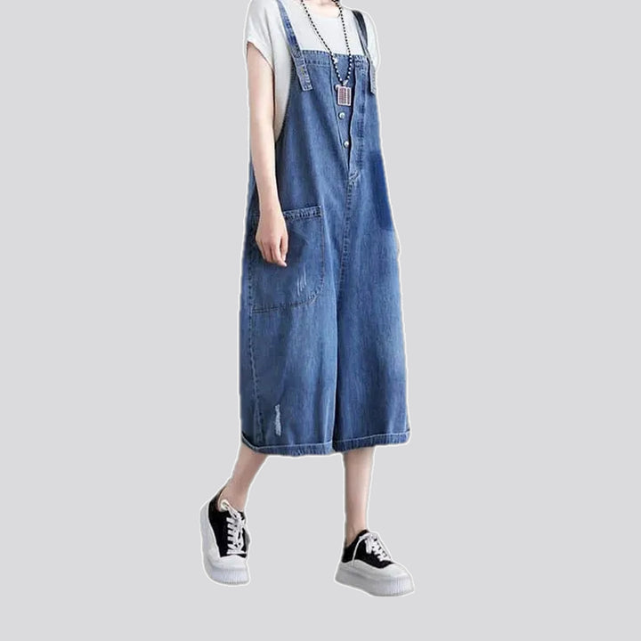 Vintage style denim bib for ladies