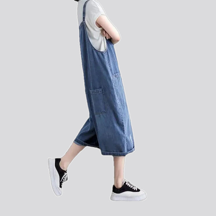 Vintage style denim bib for ladies