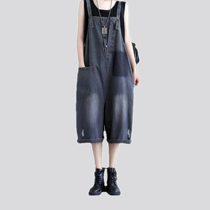 Vintage style denim bib for ladies