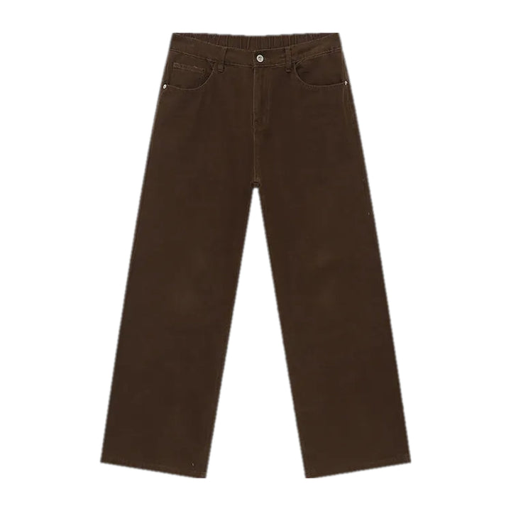 Stylish Baggy Casual Mid-waist Jeans for Men - Brown