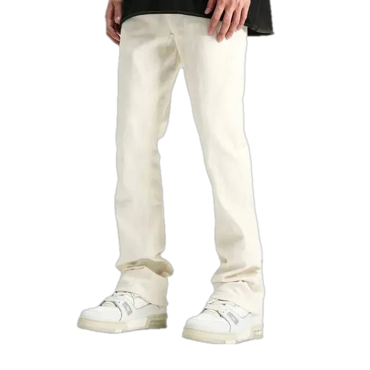 Mid Rise Stylish Slim Men's Jeans - White