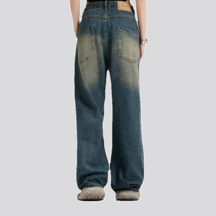 Fashionable baggy boho style jeans for men