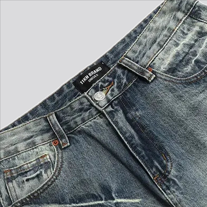 Grunge fashion cargo fit jeans for men