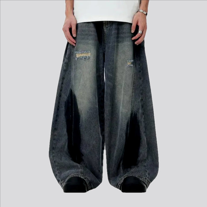 Baggy fit painted men's jeans