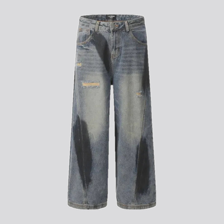 Baggy fit painted men's jeans