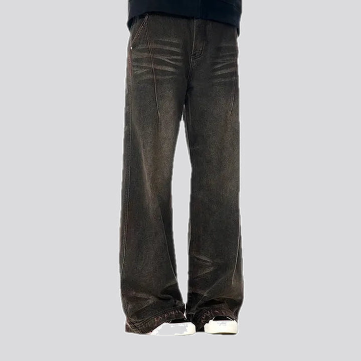 Retro fit trendy men's jeans