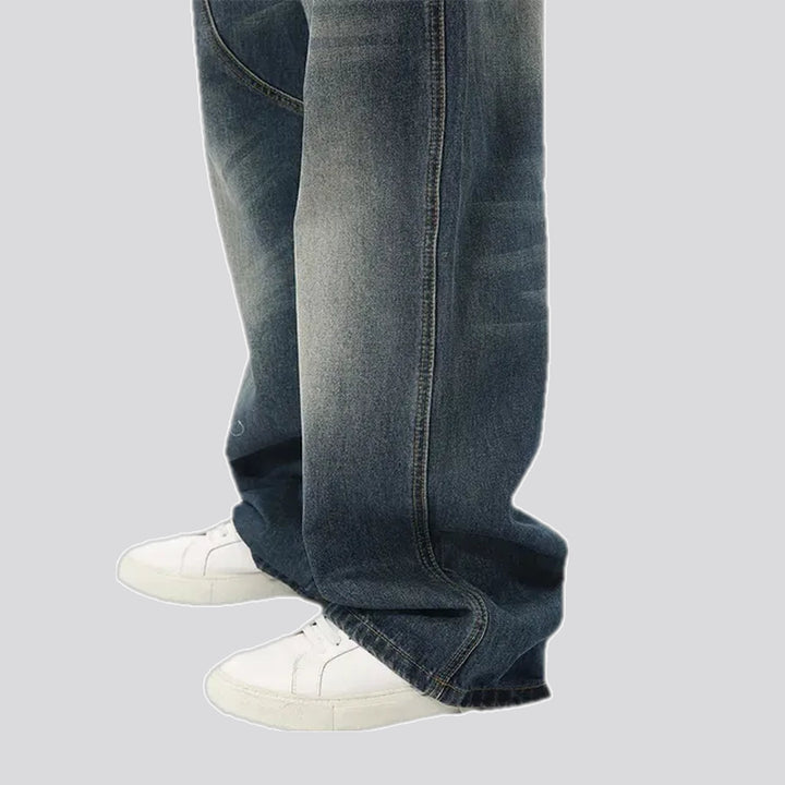 Fashionable baggy carpenter men's jeans