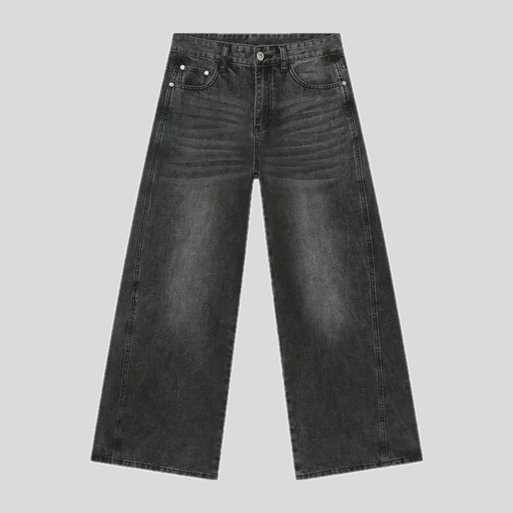 Whiskered boho style men's jeans