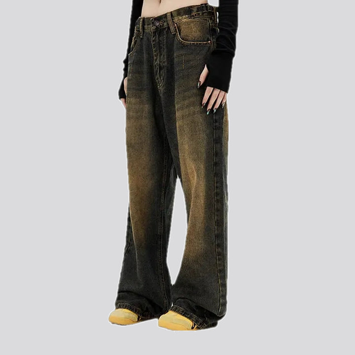 Mid rise stylish baggy jeans for men