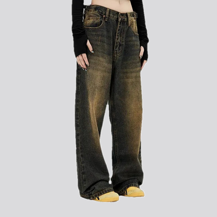 Mid rise stylish baggy jeans for men