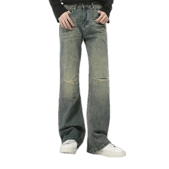 90s Grunge Style Bootcut Men's Jeans - Grey