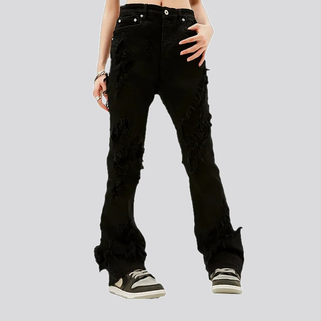 Bootcut grunge mid rise jeans for men