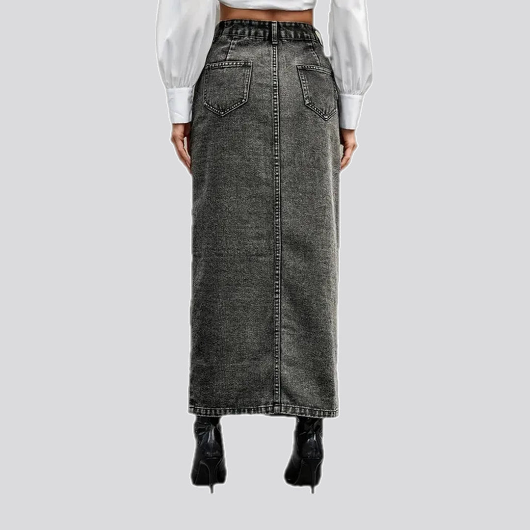 High-waist fashion pencil vintage jean skirt