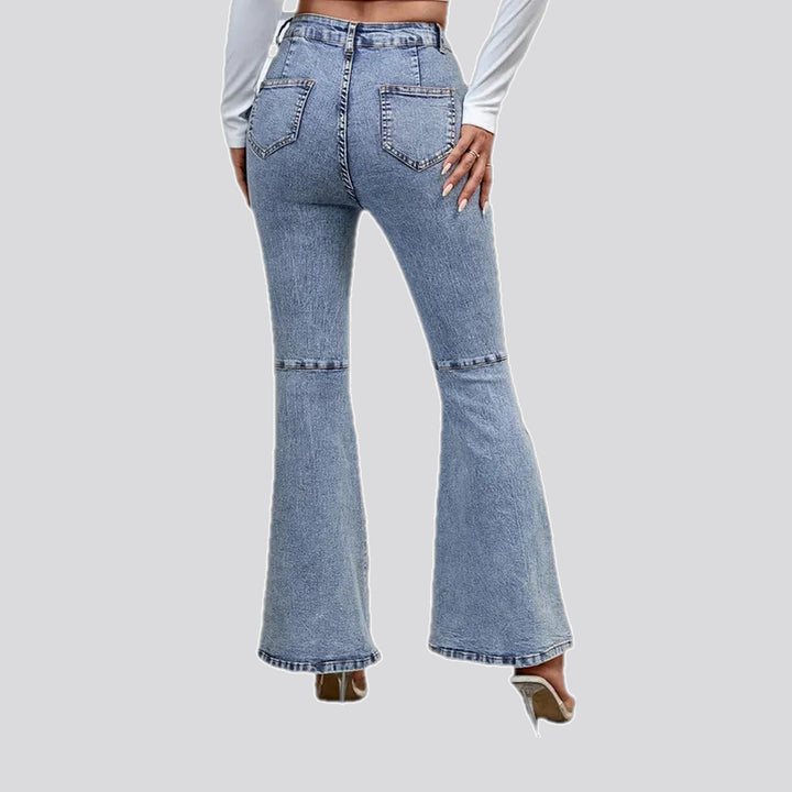 Mid rise light pattern jeans for women