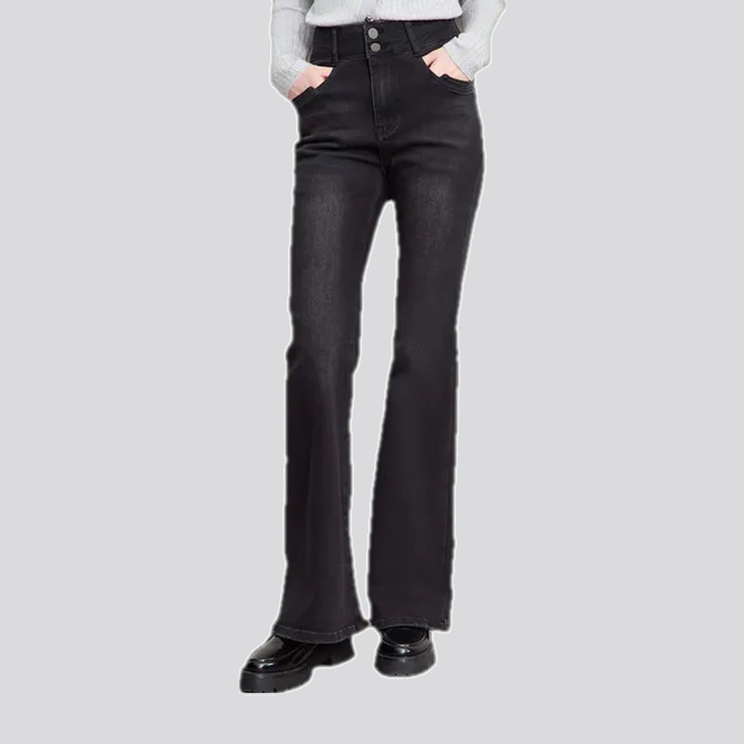 Elastic high-rise stylish women's jeans