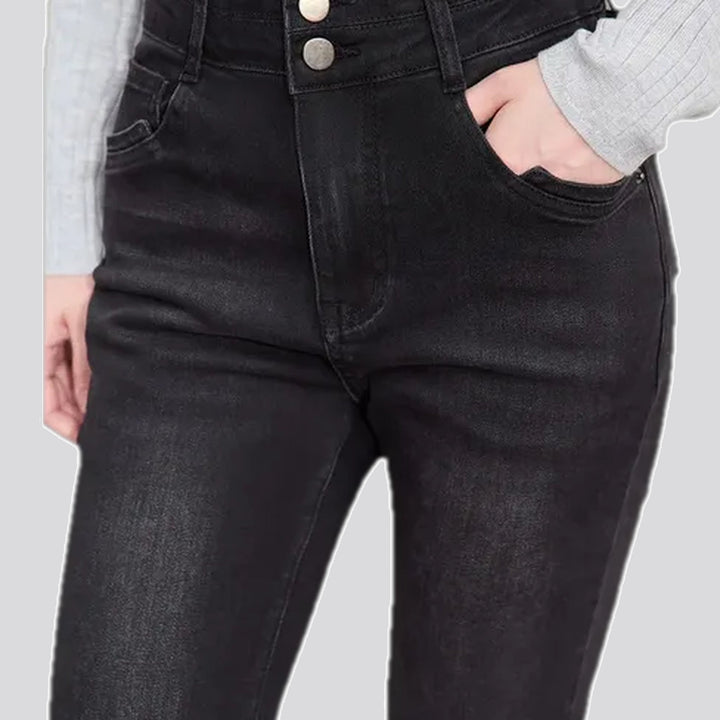 Elastic high-rise stylish women's jeans