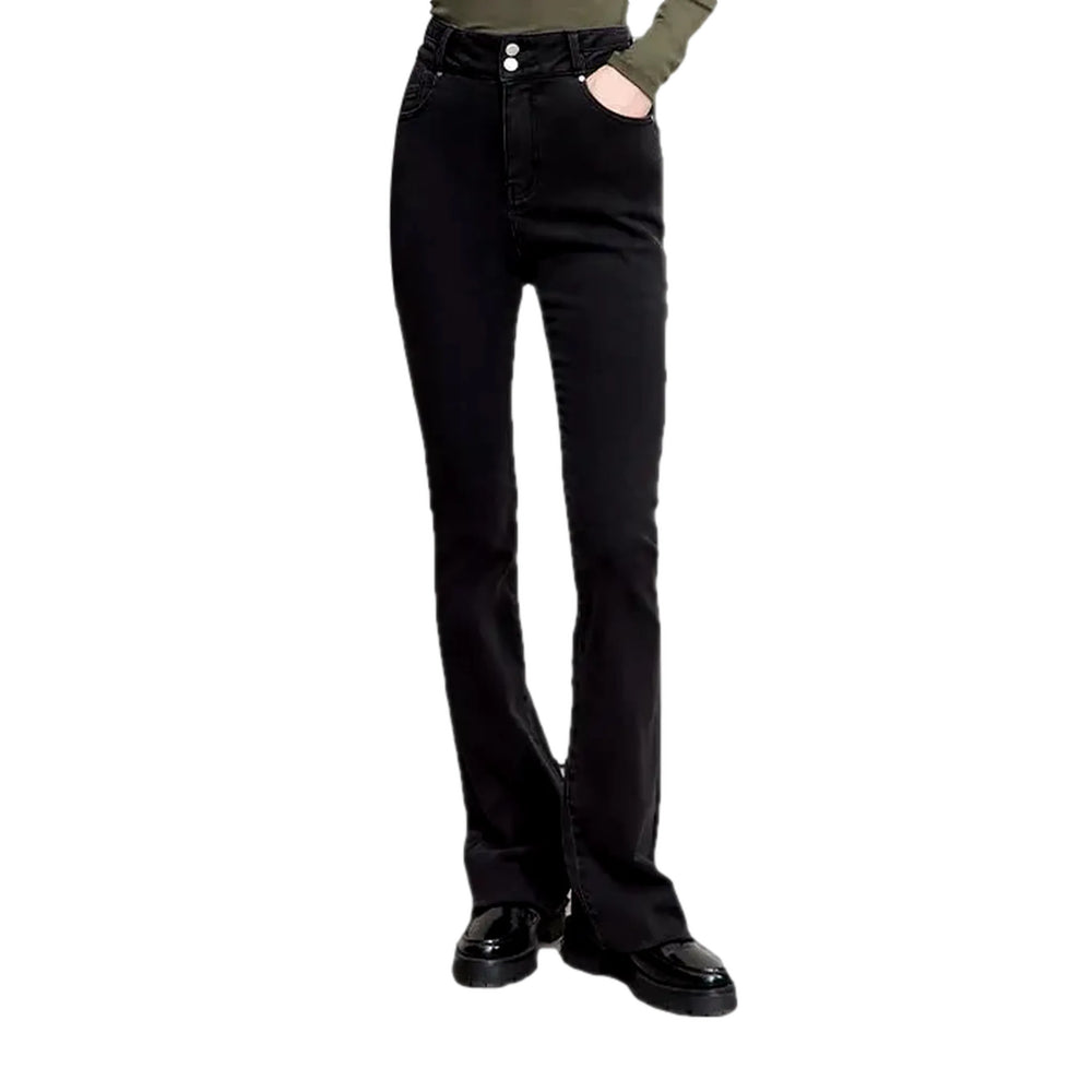 Stretchable Padded Casual Women's Jeans - Black