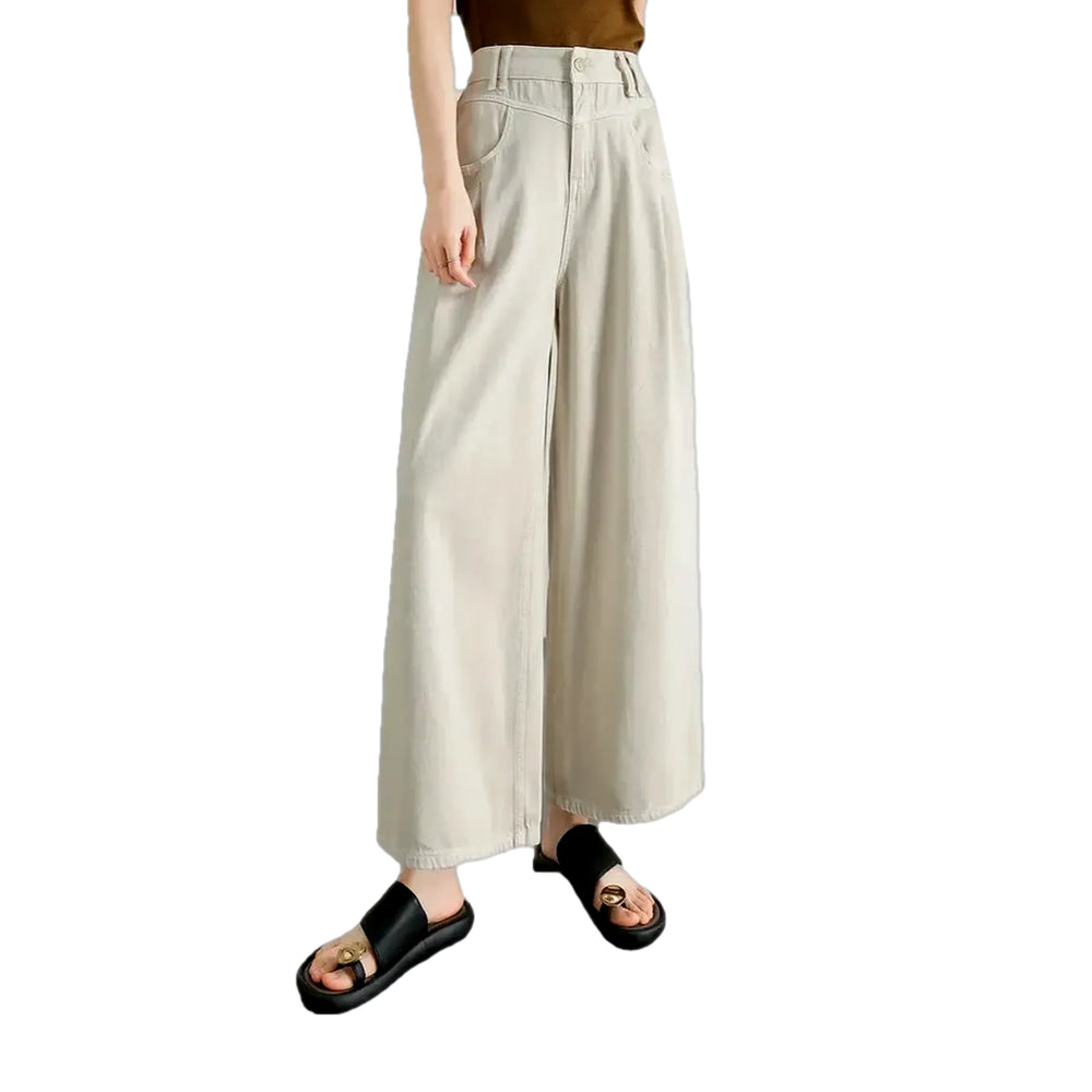 High-rise Women's Jean Culottes - Sand