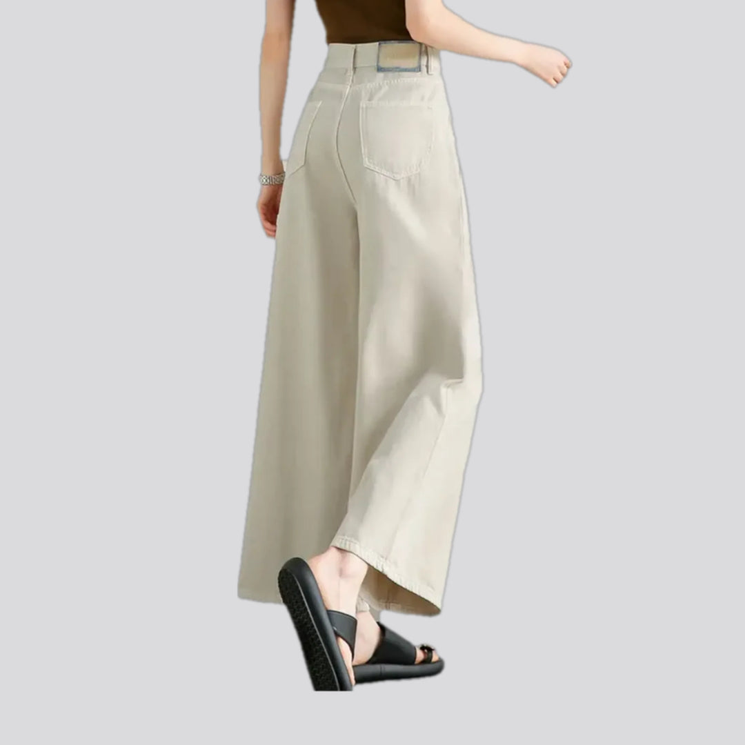 High-rise women's jean culottes