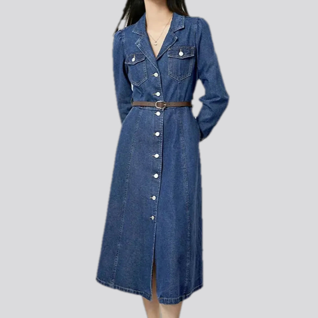 Casual mid-length jean dress