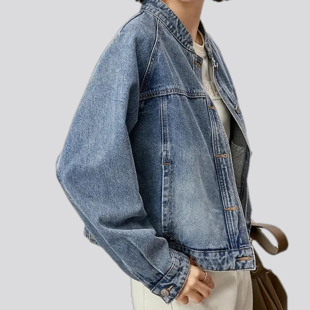 Trendy casual oversized jean jacket for women