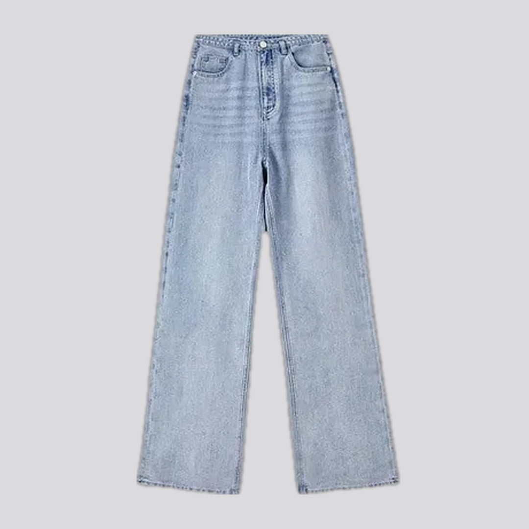 Stonewashed mid rise women's jeans