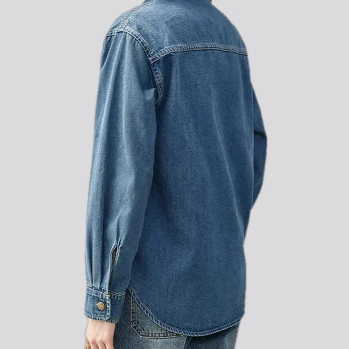 Casual oversized jacket denim shirt for ladies