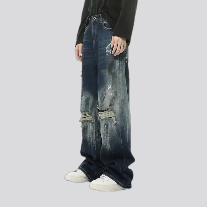 Fashionable dark men's jeans