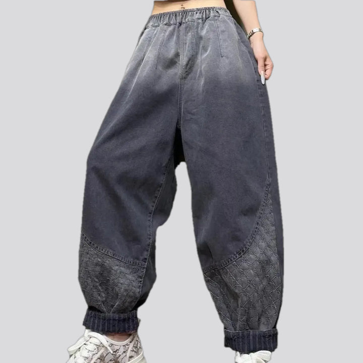 Mid-waist stylish women's jean joggers