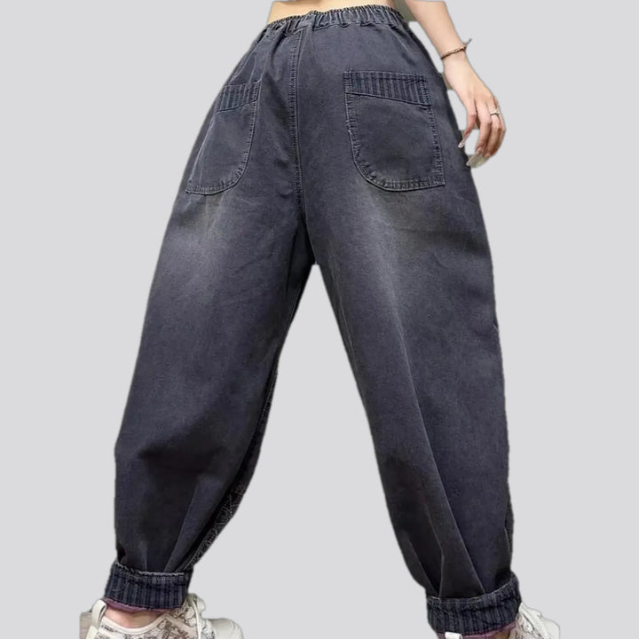 Mid-waist stylish women's jean joggers